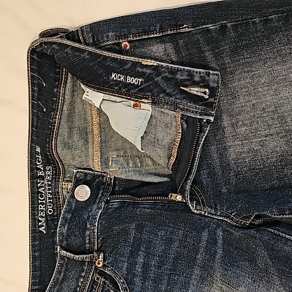American eagle dark denim destroy kickboot jeans - Picture 5 of 7